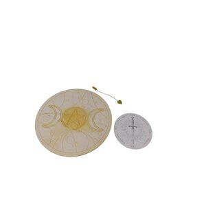 Triple Moon Pentacle Pendulum Board Set Yes No Sword Crystal Oracle Divination